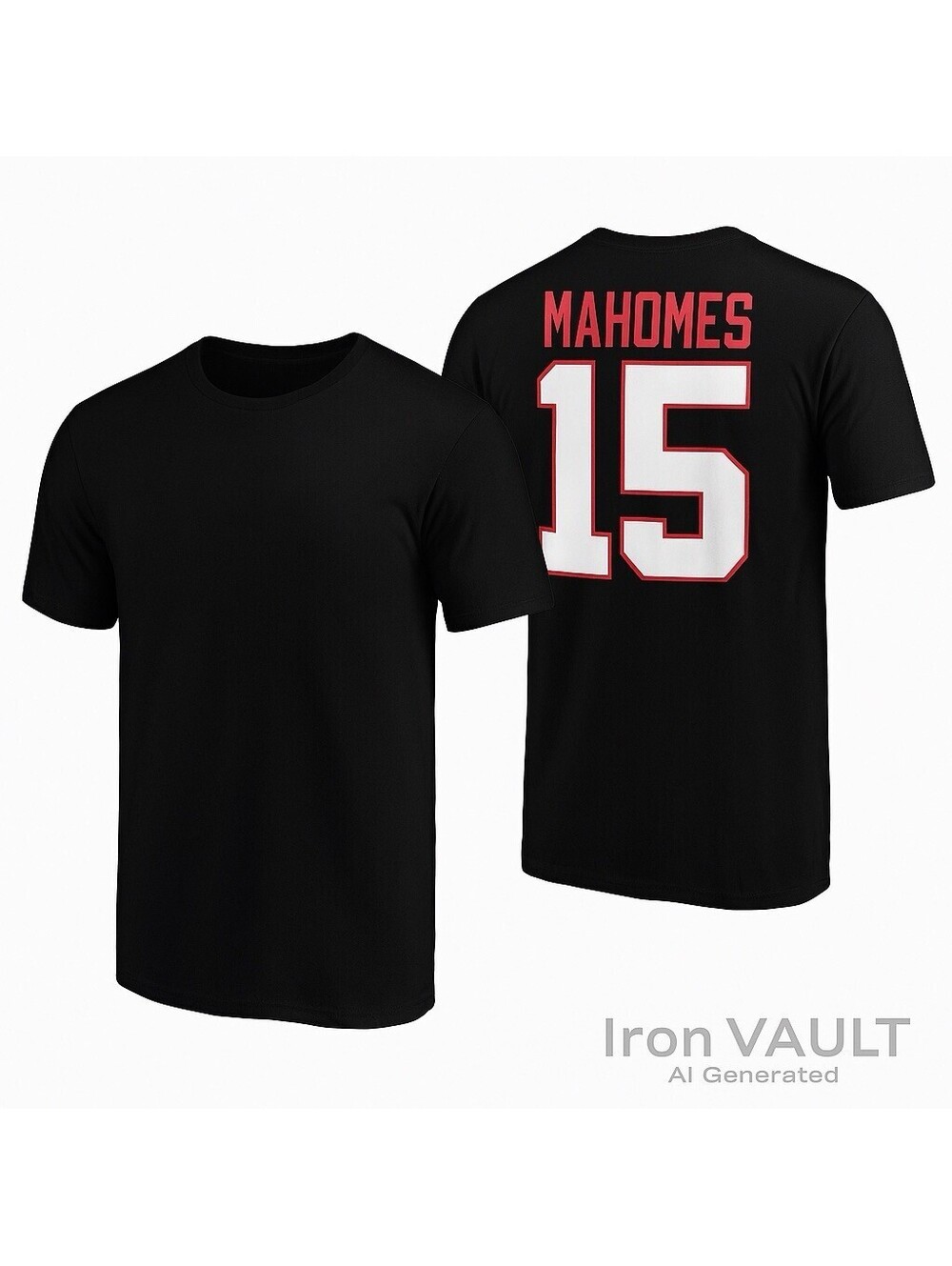 Patrick Mahomes 15 Fanatics Shirt Mens Small Black Red Football Tee